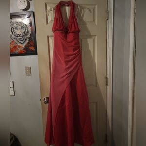 Jump Pink Sleeveless Halter Gown